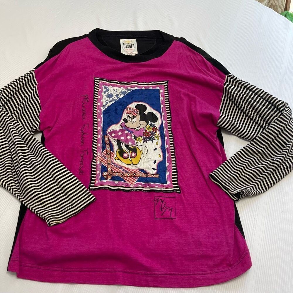 Disney Minnie Mouse VTG Y2K Colorblock Long Sleeve Shirt One Size Fits All